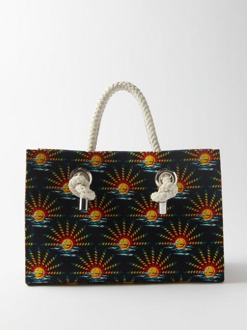 Paco Rabanne - Sunrise Jacquard-canvas Tote Bag - Womens - Black Multi