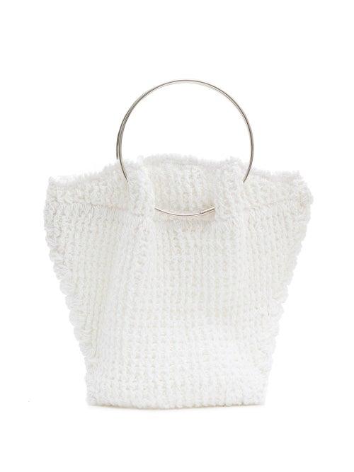 Matchesfashion.com The Row - Flat Micro Ring-handle Crochet-knitted Cotton Bag - Womens - White