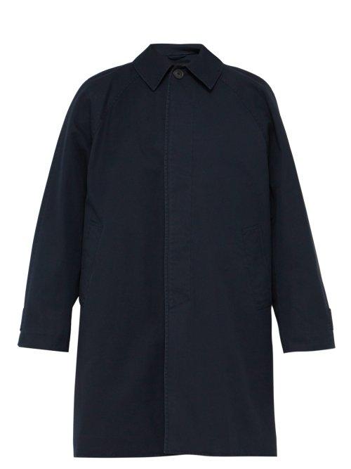 Matchesfashion.com Balenciaga - I Love Techno Cotton Twill Overcoat - Mens - Navy