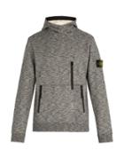 Matchesfashion.com Stone Island - Melange Cotton Hooded Sweatshirt - Mens - Grey