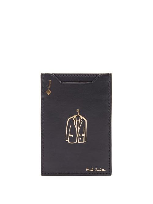 Matchesfashion.com Paul Smith - Suit-print Leather Cardholder - Mens - Black