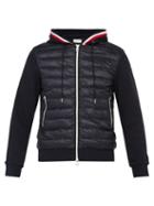 Matchesfashion.com Moncler - Down Filled Zip Through Hooded Cotton Track Jacket - Mens - Navy