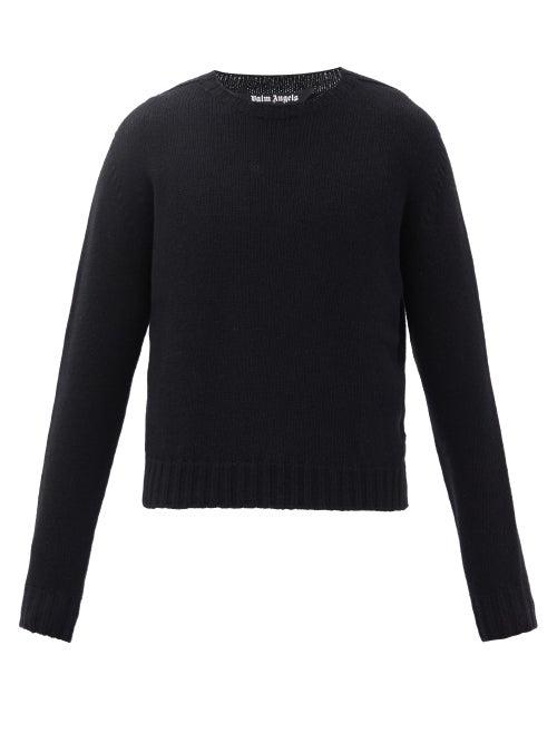 Palm Angels - Logo-embroidered Wool-blend Sweater - Mens - Black