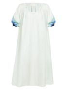 Matchesfashion.com Anaak - Catalina Panelled Sleeve Silk Dress - Womens - Green Multi