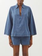 Nili Lotan - Paulette Cotton-chambray Tunic - Womens - Denim