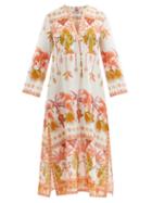 Le Sirenuse, Positano - Giada Winter Garden-print Cotton Kaftan - Womens - White Print