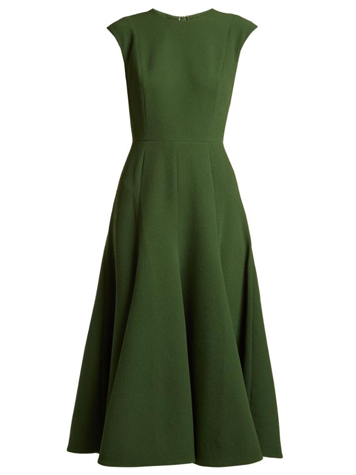 Emilia Wickstead Denver Crepe A-line Midi Dress