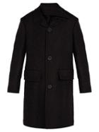 Matchesfashion.com Raf Simons - Neck Warmer Wool Blend Coat - Mens - Black