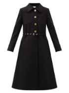 Matchesfashion.com Redvalentino - Belted Felted Wool-blend Coat - Womens - Black