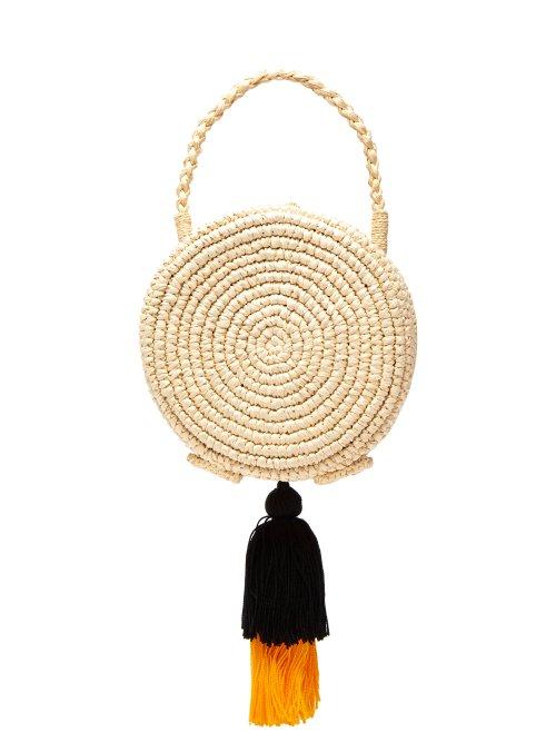 Matchesfashion.com Sensi Studio - Woven Straw And Tiered Tassel Basket Bag - Womens - Yellow Multi