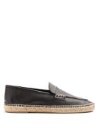 Loewe Grained-leather Espadrille Penny Loafers