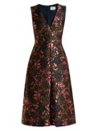 Matchesfashion.com Erdem - Kamila Floral Jacquard Midi Dress - Womens - Pink Multi