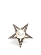 Miu Miu Star Faux-pearl And Crystal-embellished Ring