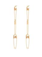 Matchesfashion.com Balenciaga - Safety Pin Drop Earrings - Womens - Gold