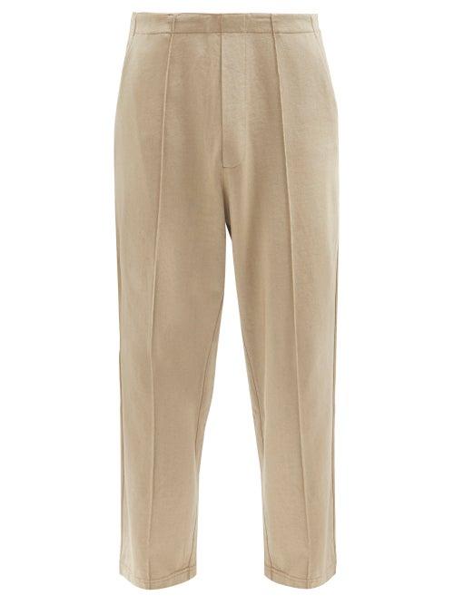 Mens Rtw Lady White Co. - Raised-seam Cotton-blend Jersey Track Pants - Mens - Beige