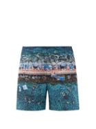 Matchesfashion.com Orlebar Brown - Bulldog Portofino Paradiso-print Swim Shorts - Mens - Blue Multi