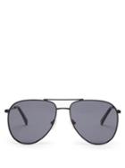 Matchesfashion.com Le Specs - Road Trip Aviator Metal Sunglasses - Womens - Black Grey