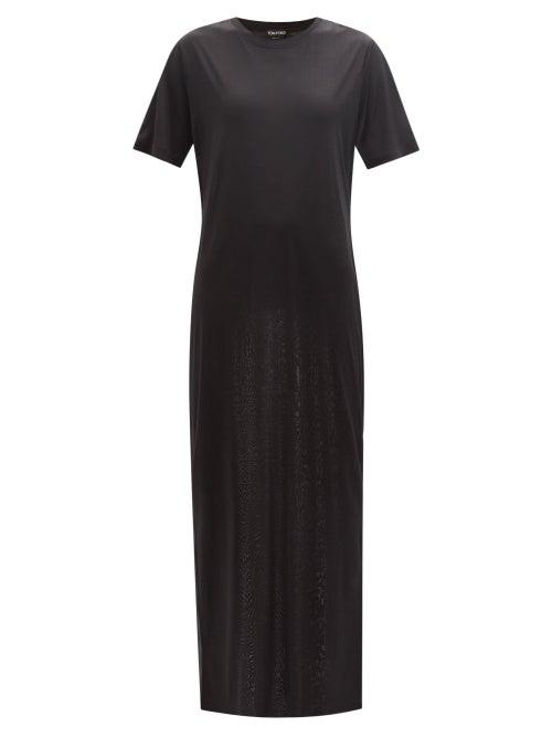 Tom Ford - Silk-jersey T-shirt Maxi Dress - Womens - Black
