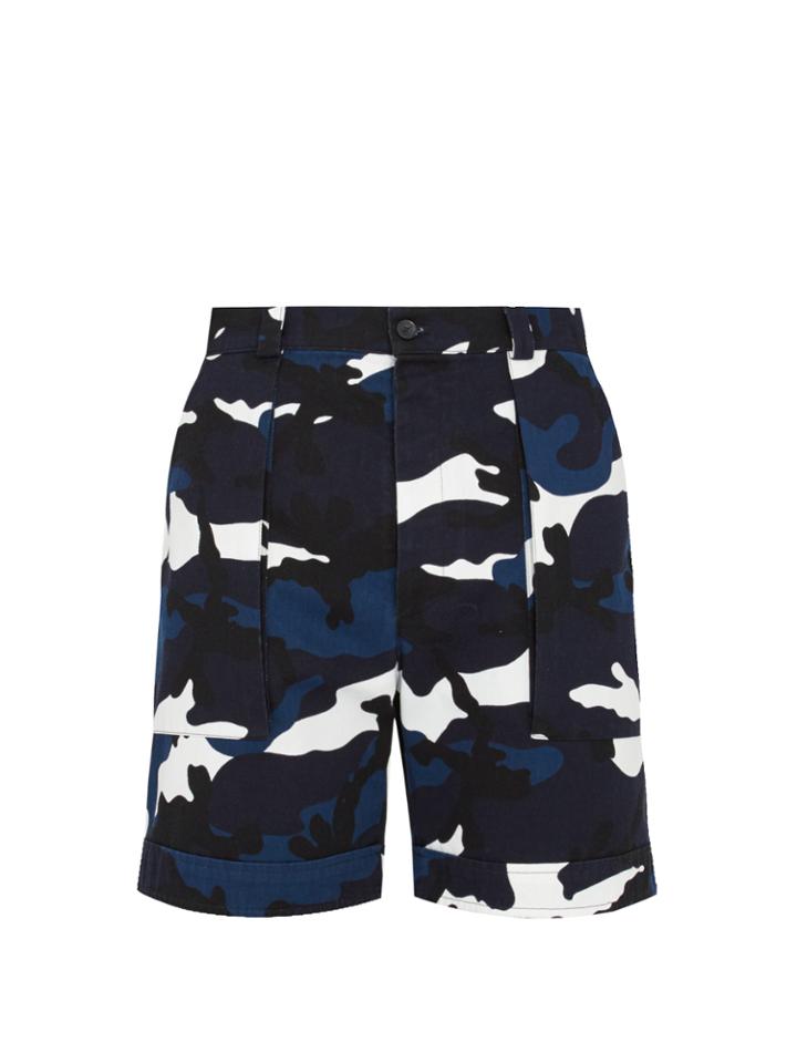 Valentino Camouflage-print Cotton-twill Shorts