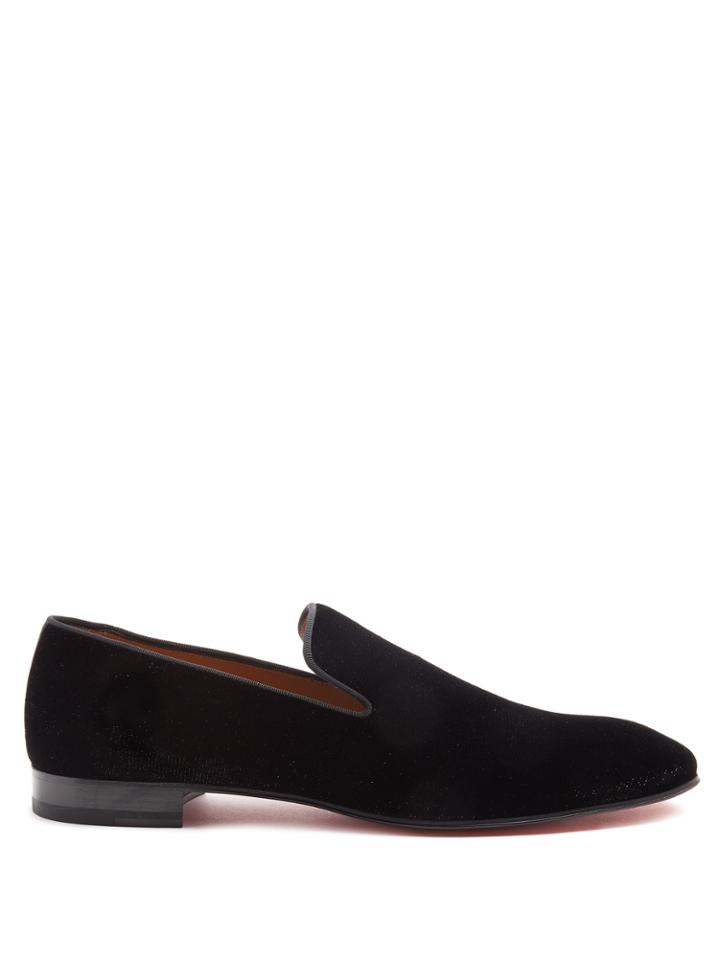 Christian Louboutin Dandelion Glittered-velvet Loafers