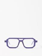 Kuboraum - Aviator-frame Acetate Glasses - Mens - Blue