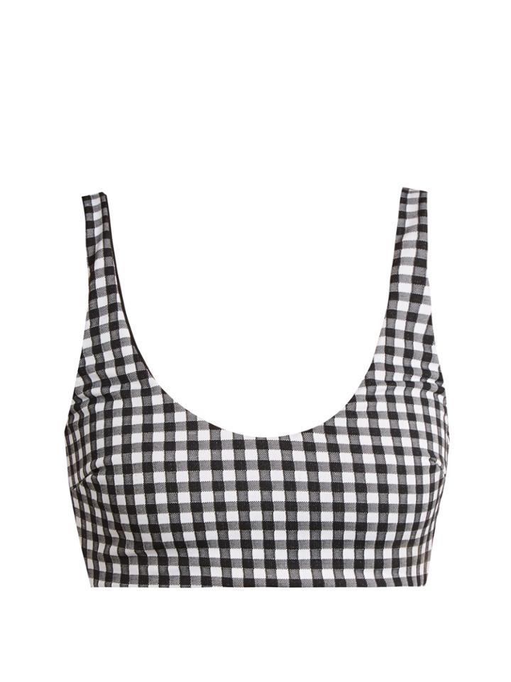 Mara Hoffman Lira Olympia-plaid Gingham Scoop-neck Top