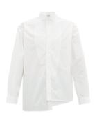 Matchesfashion.com Loewe - Asymmetric Bib Front Cotton Shirt - Mens - White