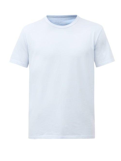 Matchesfashion.com Officine Gnrale - Crew-neck Cotton T-shirt - Mens - Light Blue
