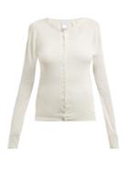 Matchesfashion.com Lemaire - Second Skin Fine Knit Slubbed Jersey Cardigan - Womens - Beige