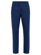 Matchesfashion.com Maison Kitsun - Relaxed Leg Cotton Trousers - Mens - Navy