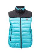 Moncler - Ortac Logo-patch Quilted Down Gilet - Mens - Blue Multi