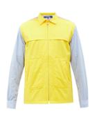 Junya Watanabe - Zip-front Cotton-poplin Shirt - Mens - Yellow