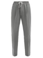 Matchesfashion.com Brunello Cucinelli - Drawcord-waist Cotton-blend Chinos - Mens - Grey