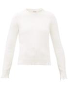 Matchesfashion.com Saint Laurent - Laddered-edge Cotton Sweater - Womens - White