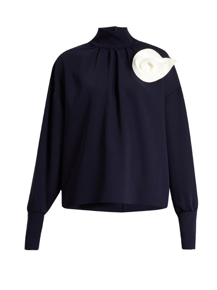 A.w.a.k.e. Jellyfish High-neck Crepe Blouse