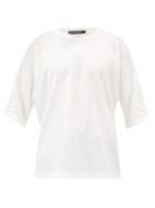 Matchesfashion.com Issey Miyake Men - Pliss Mid-sleeve Cotton-blend T-shirt - Mens - White