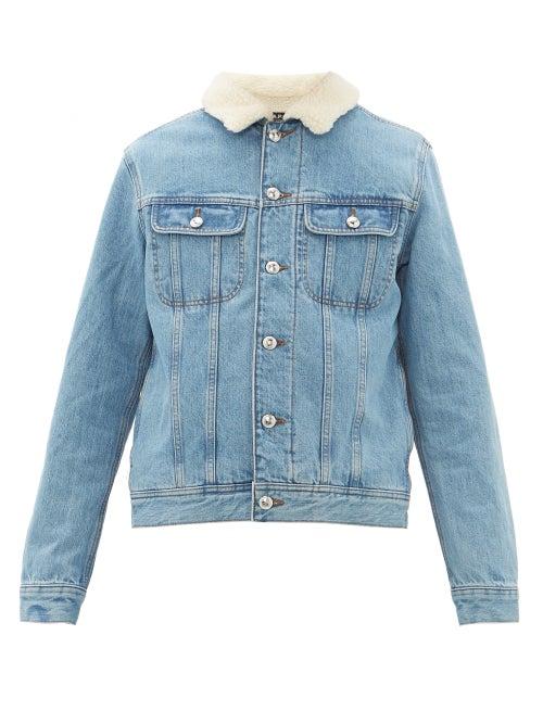 Matchesfashion.com A.p.c. - Shearling-lined Padded Denim Jacket - Mens - Blue