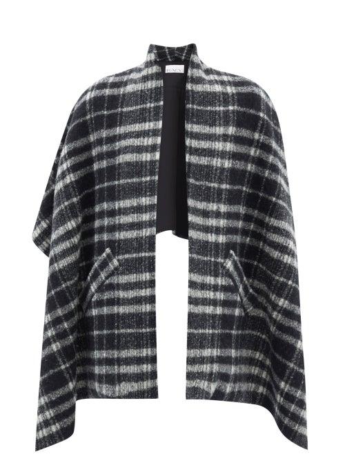 Raey - Checked Wool Shawl - Womens - Black And White