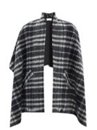 Raey - Checked Wool Shawl - Womens - Black And White