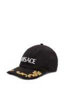 Matchesfashion.com Versace - Logo-embroidered Cotton Baseball Cap - Mens - Black White