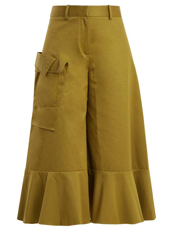Palmer/harding Ruffled-hem Cotton Culottes