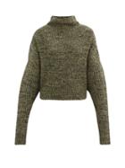 Matchesfashion.com Petar Petrov - Nerys High-neck Mlange Cashmere Sweater - Womens - Black Yellow