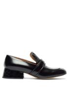 Matchesfashion.com Chlo - Cheryl Crocodile-effect Leather Heeled Loafers - Womens - Black