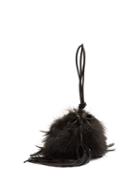Matchesfashion.com Saint Laurent - Mansour Feather Embellished Clutch - Womens - Black