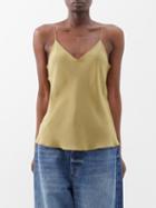 Raey - Thin-strap Silk Crepe De Chine Camisole Top - Womens - Green