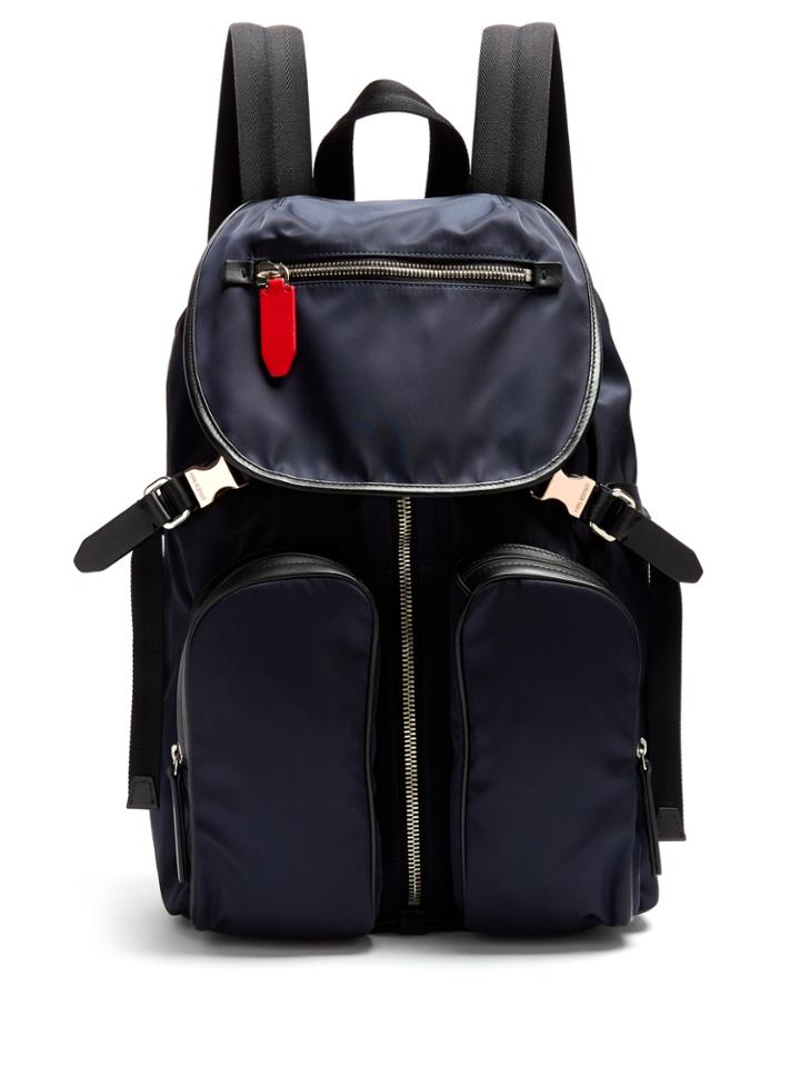 Neil Barrett Leather-trimmed Nylon Backpack