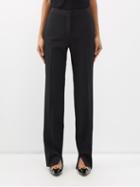 Stella Mccartney - Split-cuff High-rise Twill Trousers - Womens - Black