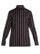 Dunhill Point-collar Striped Cotton Shirt
