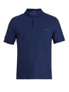 Matchesfashion.com Berluti - Contrast Trim Cotton Blend Piqu Polo Shirt - Mens - Blue