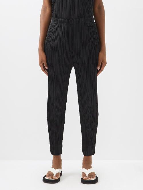 Pleats Please Issey Miyake - Technical-pleated Trousers - Womens - Black